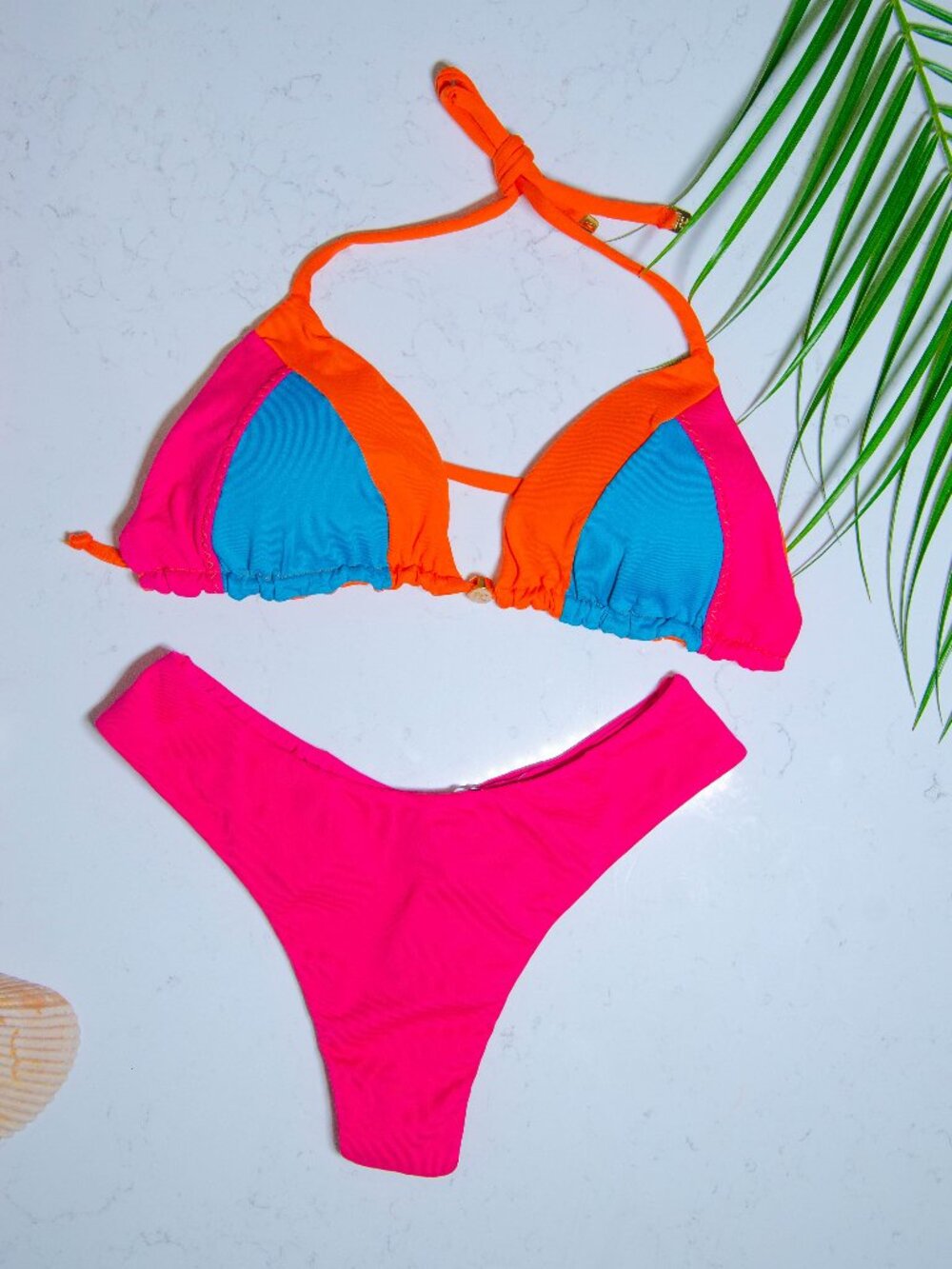 Rio Açu Brazilian Reversible Triangle Bikini Set | Orange | Size M | NWT